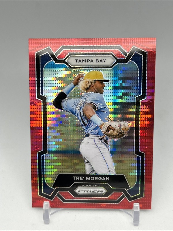 2024 Panini Prizm Red Pulsar #300 Tre’ Morgan, Tampa Bay Rays #/399