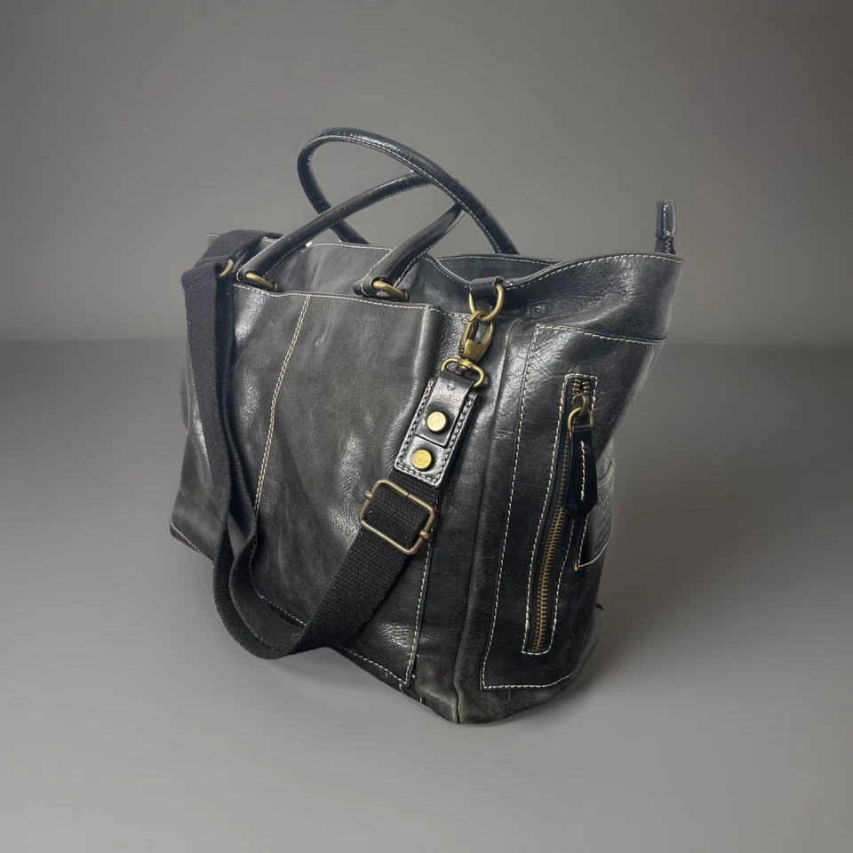 Bolso Bandolera Cavalcanti Para Mujer Cuero Genuino Negro Hecho en Italia Foto 2 de 4