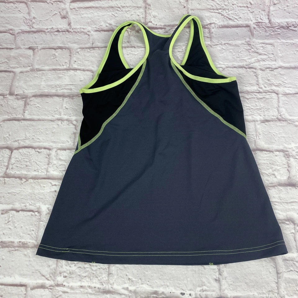 GapBody 背心上衣女式小号灰色霓虹绿色赛车运动锻炼健身房 — 第 3/4 张图片