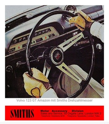 Volvo Amazon 123 GT Smiths Drehzahlmesser Oldtimer P120 P130