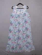 Eileen West Nightgown Large Floral Lace Trim Cottage Core Prairie Midi Colorful