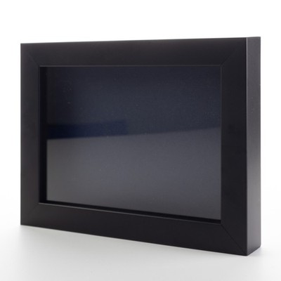 Black 20x24 Wood Shadow Box With Navy Acid-Free Backing 11/16 Usable Depth