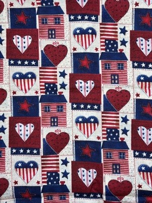 Americana Fabric David Textiles Red White Blue Cotton 44'' 1 Yard