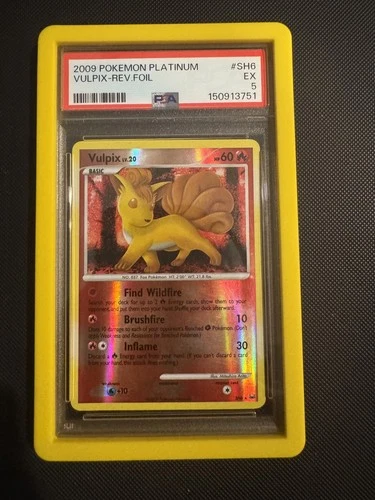 2009 PSA 5 Vulpix (Shiny) SH6-12 Platinum Reverse Foil Holo Low Pop With Guard