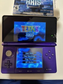 Nintendo 3DS Midnight Purple Handheld Console w/ Box, Stylus, Games & AC Adapter