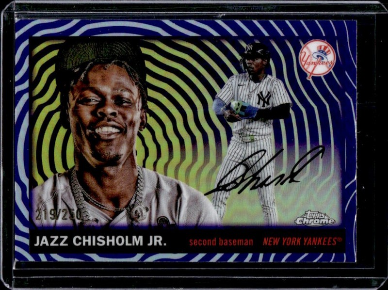2025 Topps Chrome Platinum Jazz Chisholm Jr. Vibrations Refractor #/250 Yankees