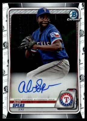 2020 Bowman Chrome Prospect Autograph Alex Speas Texas Rangers #CPA-AS