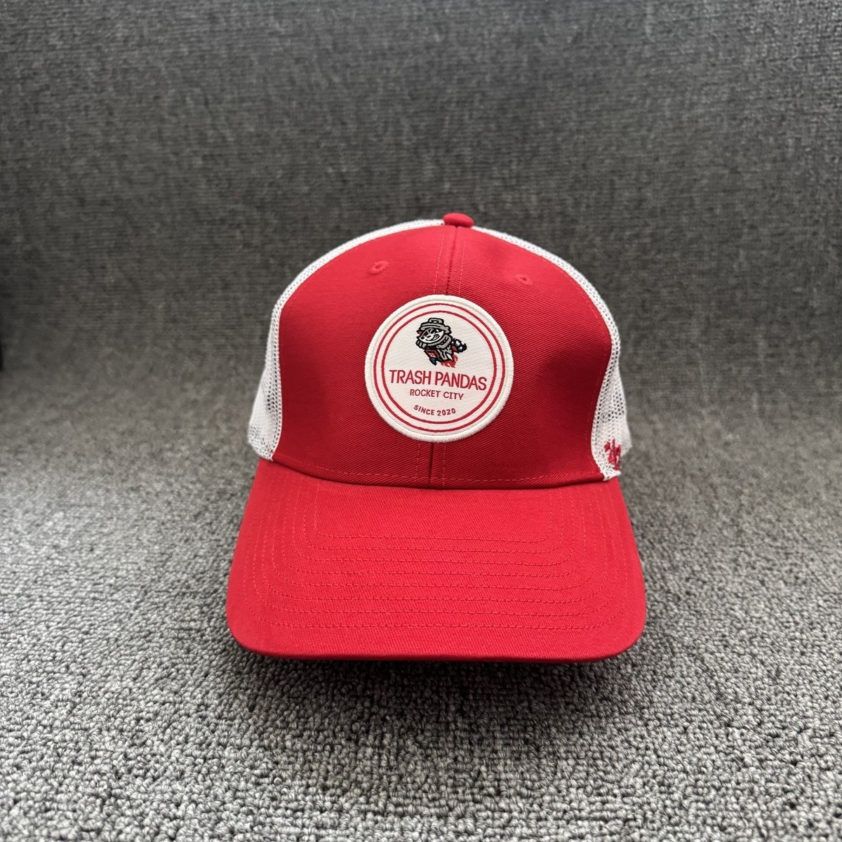 '47 Brand Rocket City Trash Pandas Trucker Snapback Red White Hat