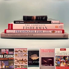 [Lot of 5] Fishing Books Fly Bass Trout Tackle Bait Rigs Tales Tactics Tips NICE