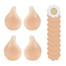 SEICHYGO 2 Pairs Upgraded Added Lift Seamless Nipple SIZE D, Transparent