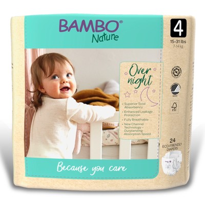 Bambo Nature Baby Baby Diaper Size 4 15 to 31 lbs. 1000021010 96 Ct