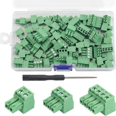 TitleTransparent Box Equipped Pluggable Screw Terminal Bl Size: 60Pcs 2P 3P 4P
