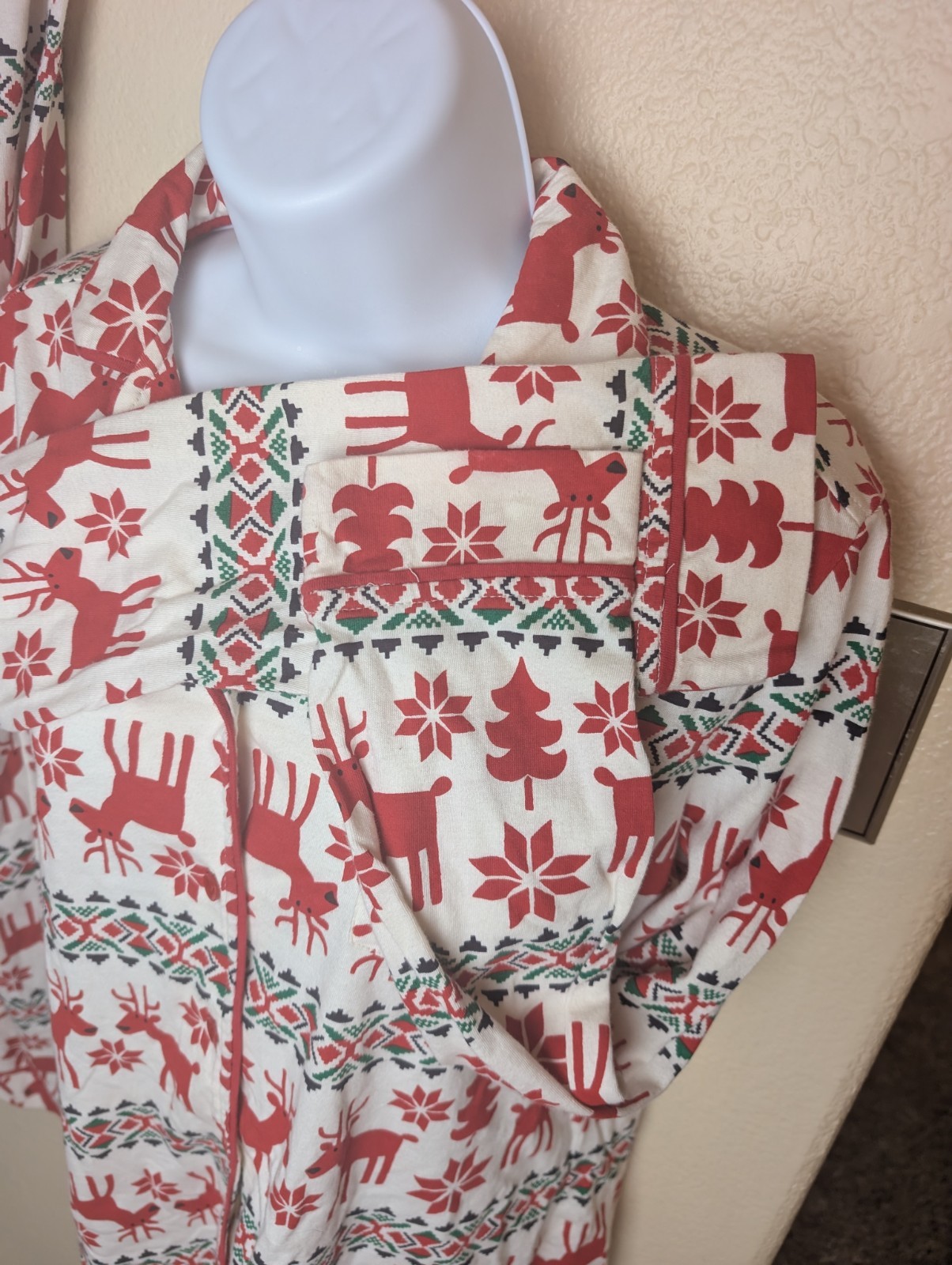 Hanna Andersson Adult Size XS Holiday Flannel Pajama Set Dear Deer Pattern-EUC
