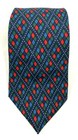 Turnbull & Asser English Silk Necktie Blue Green Red Geometric Print Tie