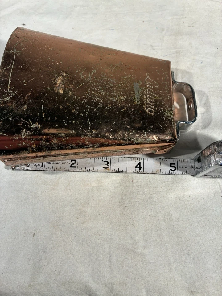 Campano Ludwig vintage dorado de 5" + soporte de montaje Foto 3 de 4