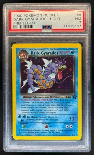 2000 Pokemon Team Rocket Dark Gyarados Holo #8/82 PSA 7