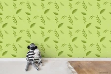 3D Green Leaves Plant Pattern Self-adhesive Removeable Wallpaper Wall Mural