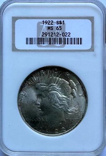 1922 Peace Dollar, MS 65 NGC, NR
