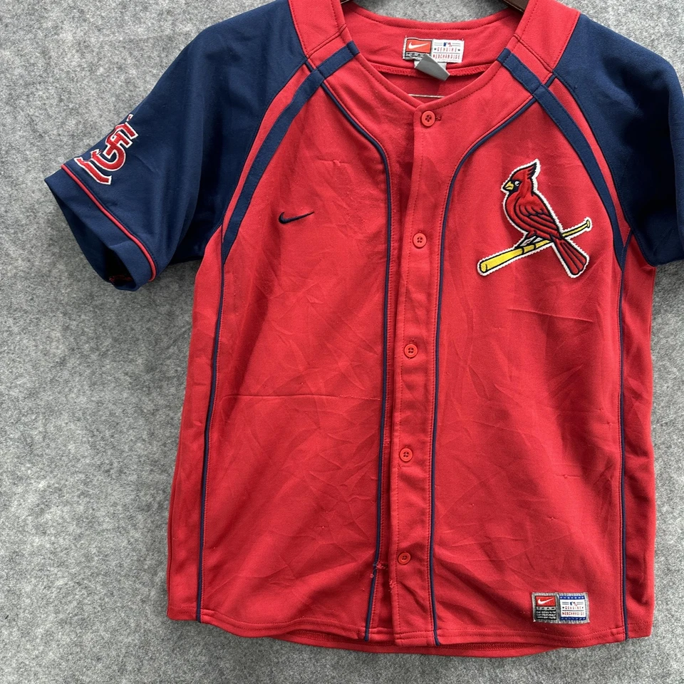 Camiseta St. Louis Cardinals juvenil grande vermelha marinha liga principal de beisebol Nike Team Pujols 5 - Imagem 2 de 4