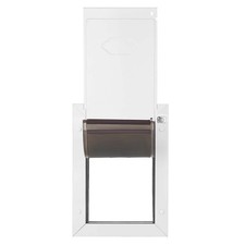 Easy-Install Dog Door   Medium, Steel Frame, Magnetic Closure, White