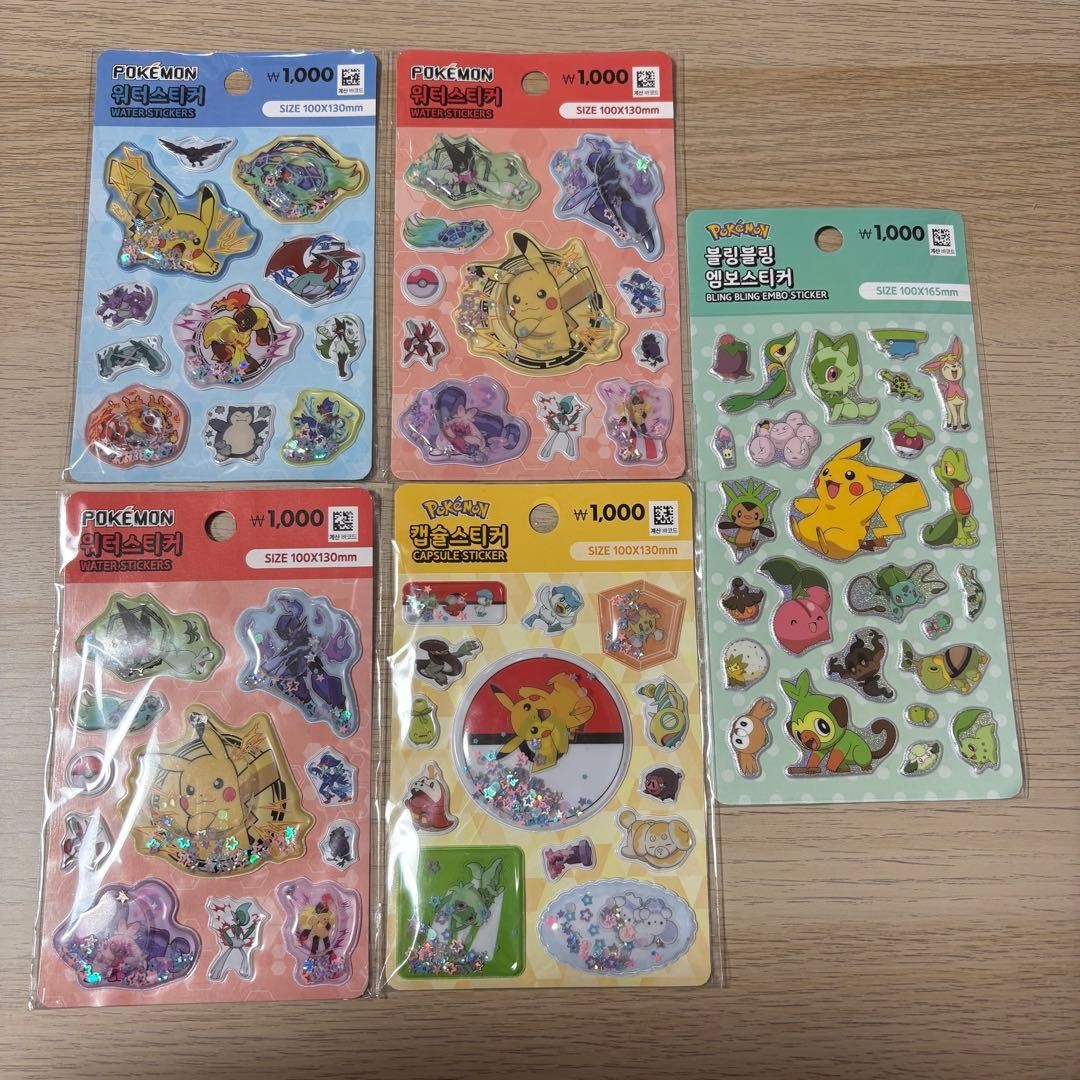 Korean Daiso Pokemon stickers set of 5