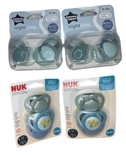 Tommee Tippee Nighttime Glow in the Dark Pacifiers 2 packs Of 2+ 6 NUK 18 - 36m