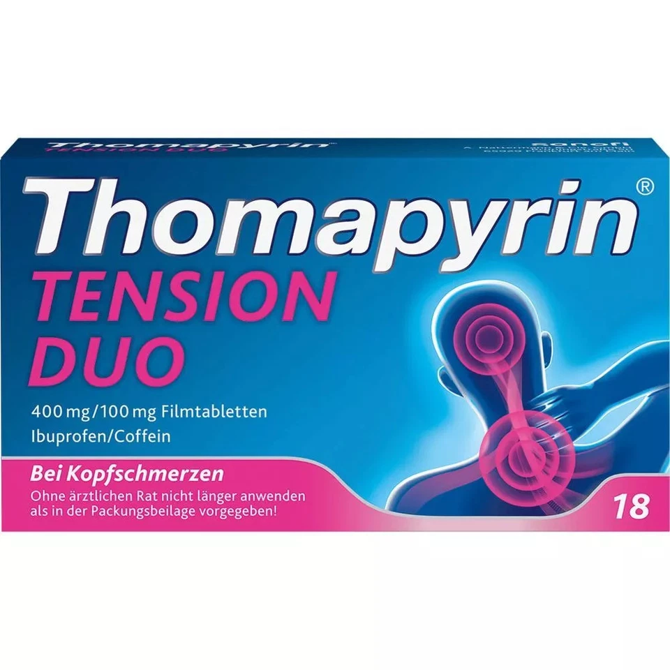 A. NATTERMANN & CIE GMBH THOMAPYRIN TENSION DUO 400 mg/100 mg Filmtabletten 18 St PZN 15420191#