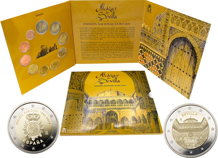 Espagne Coffret BU Euro 2024 - Alcazar de Séville