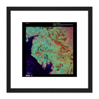 Wissenschaftskarte Satellit Lake District Cumbria UK Reproduktion gerahmtes Wandbild 8 x 8