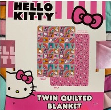 Hello Kitty Quilted Blanket By Sanrio Size Twin 60" X 90" Multicolor Polyester