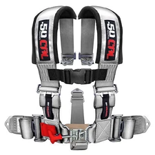 Silver Race H Harness Seat Belt 5 Point Pads Sand Rail 3x3 style Longtravel Car
