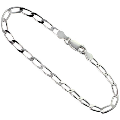 925 Sterlingsilber massive lange Panzerkette Gliederkette Halskette Armband 3,8 mm 7'' bis 24''