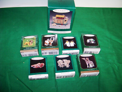Hallmark Keepsake Ornament Noah s Ark 3 Piece Set Special Edition w/ 9 Animals