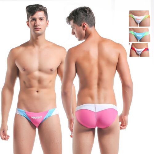 Herren verschiedene Farben Bademode sexy Slips Frontkrawatte tief angehobener Badeanzug - Bild 2 von 13