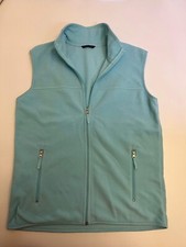 Ad16) Dunnes Stores  Women’s Sleeveless Jacket Vest Top Size 14-16 Blue Full Zip