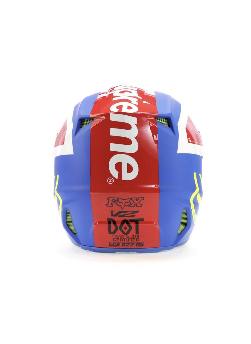 SUPREME FOX V2 RACING HELMET BLUE/MULTI SS18 - NEW W/TAG - Size