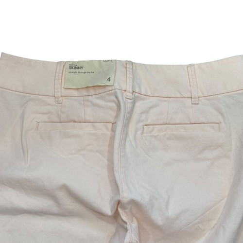 Pantalones al tobillo ajustados Loft para mujer Marisa talla 4 rosa claro mezcla de algodón nuevos - Imagen 7 de 10