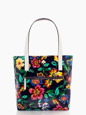 額装品/Canvas Of Blue（ケイト フィリップ） Kate Spade NY Lacquered Coated Canvas Bon Shopper Zip