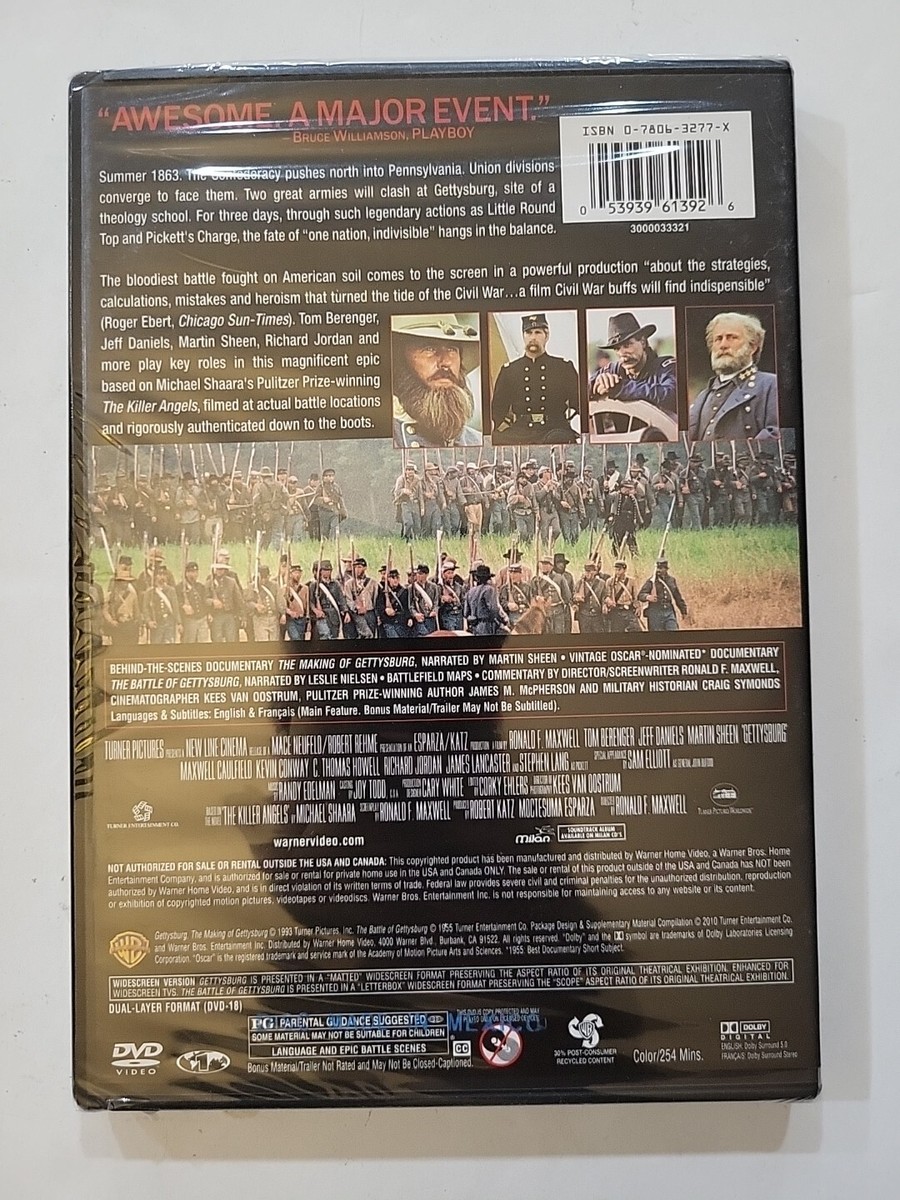 Gettysburg (DVD 1993) Civil War - Tom Berenger - NEW SEALED