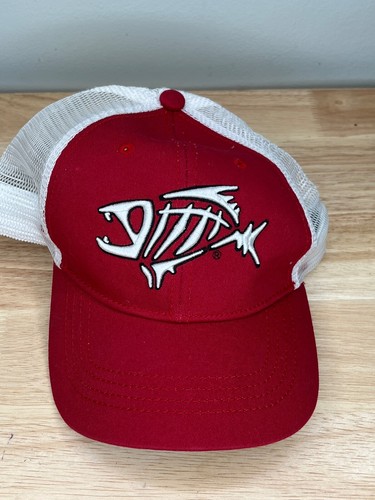 Bone Fish Hat Mens Red Snapback 