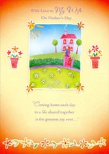 Twinkling Home on Green Hillside: Wife - Designer Greetings Mother's Day Card