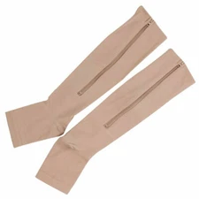 3 PAIRS Firm Compression Leg Calf Zipper Socks Open Toe 20-30 mmHg Support Socks