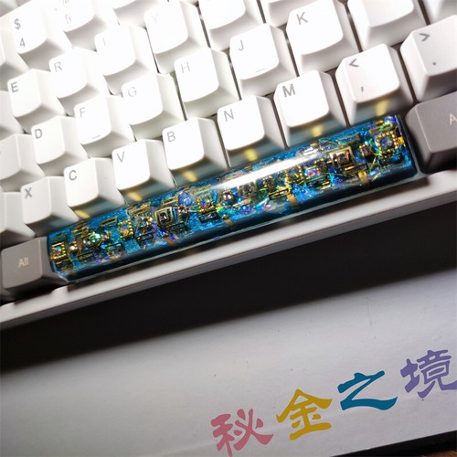 Handmade The Realm of Gold Resin Key Cap 6.25U Spacebar 1pc Custom Mechanical - Picture 6 of 7