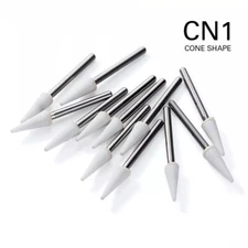 Dental White Stone Flame Mounted Polishing Burs- FG 12/pks Abrasion Point Bur