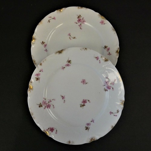 Pair Antique CFM GDM France Ch Field Haviland Limoges 8-1/4" Plates G7 - Picture 6 of 7