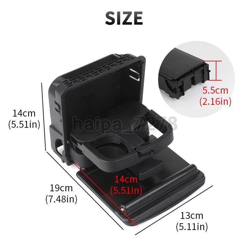 Apoyabrazos trasero plegable consola central portavasos para VW GOLF GTI MK5 MK6 2007-2013 Foto 3 de 4