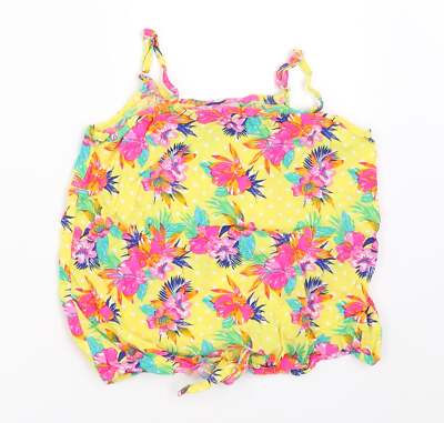 Matalan Mädchen gelb Blumenmuster Polyestermischung Camisole Tank Größe 7 Jahre