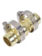 Lot of 2 Garden Hose Joint Connector 1/2" With Champs  Metal Hose Coupling New