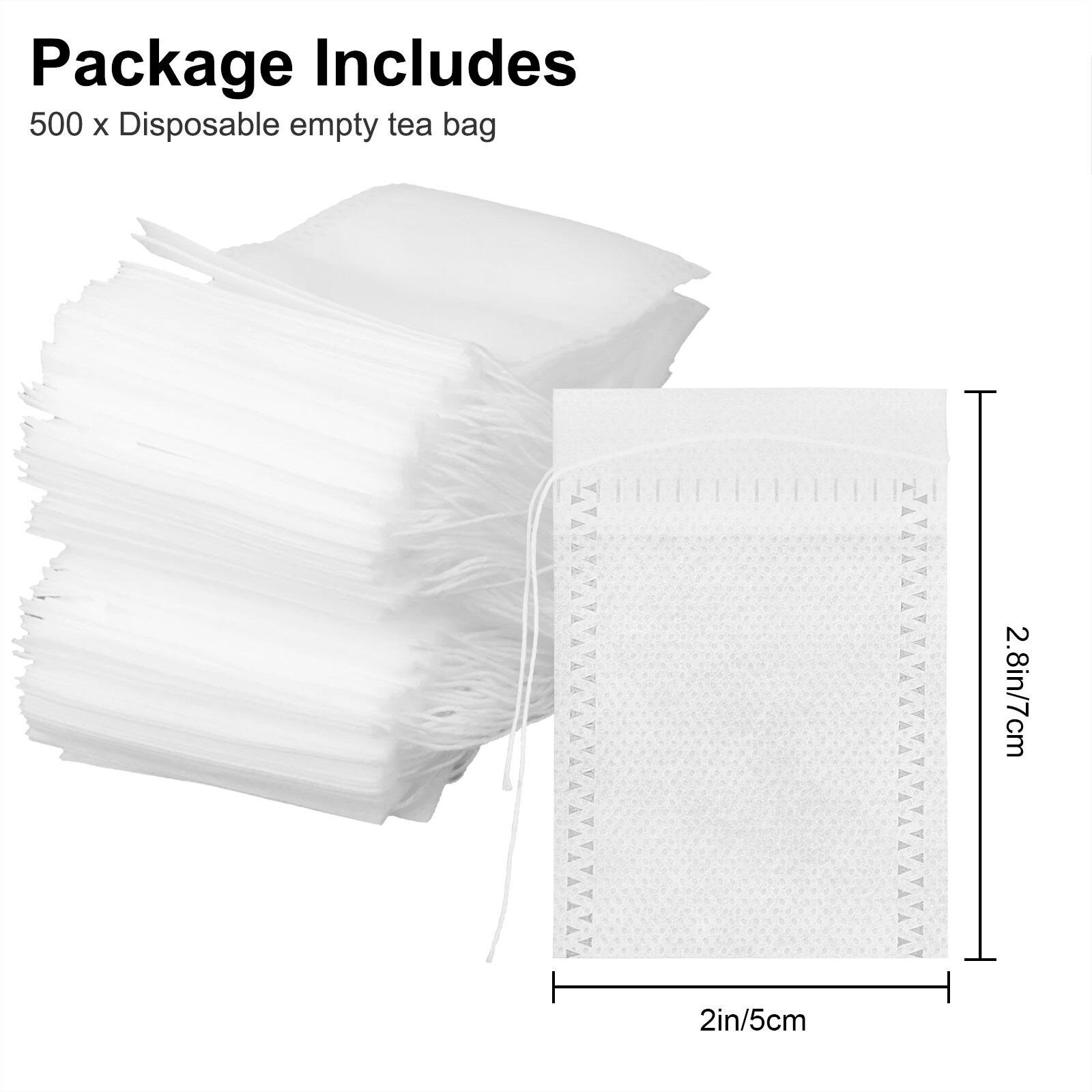 500pcs Disposable Empty Tea Bags Tea Filter Bags Drawstring Seal Tea Infusers