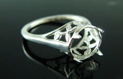 5925 STERLING SILVER RING SETTING, 8 MM ROUND FACETED GEMSTONE